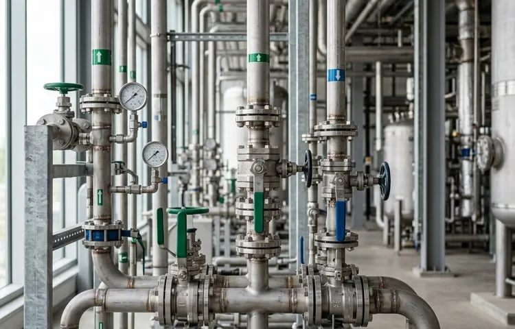 Válvulas de pressão e tubulação industrial de aço inox